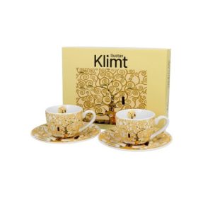   Family set cafea 2 persoane ceașcă+farfurioară 110ml klimt pomul vieții ecru