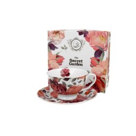 Family csésze+alj porcelán 250ml virág -rózsa