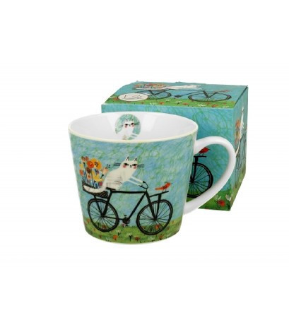family bögre porcelán 600ml macskás - bicikli