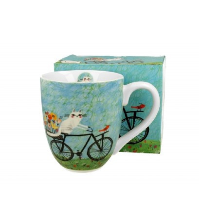 family bögre jumbó porcelán 1000ml macskás - bicikli