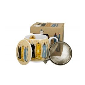 Family bögre hordós szűrős 430ml macskás - party