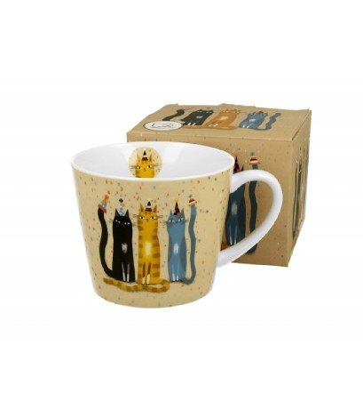 family bögre porcelán 600ml macskás - party