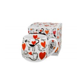 Family cană butoi 430ml cu pisică - inimă