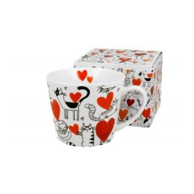 Family cană porțelan 600ml cu pisică - inimă