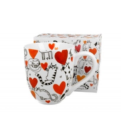family bögre jumbó porcelán 1000ml macskás - szív