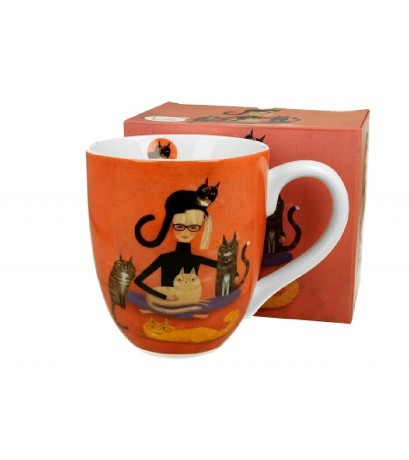 family bögre jumbó porcelán 1000ml macskás - cindy