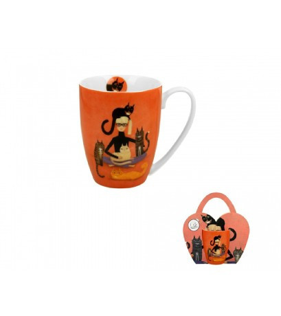 family bögre porcelán 360ml macskás - cindy