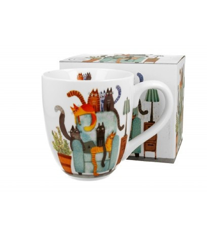 family bögre jumbó porcelán 1000ml macskás - fotel