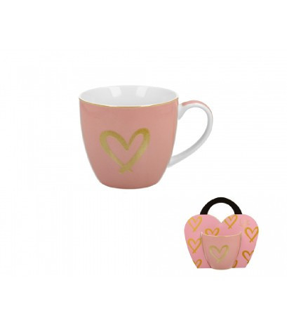 family bögre porcelán 460ml szív pink