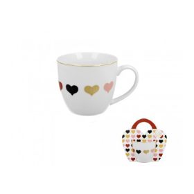 Family cană porțelan 360ml 4 culori inimă