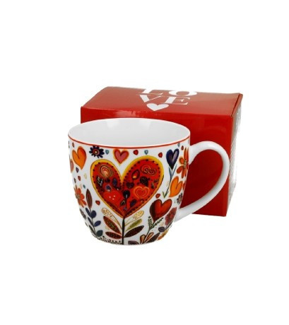 family bögre porcelán 460ml szív népi