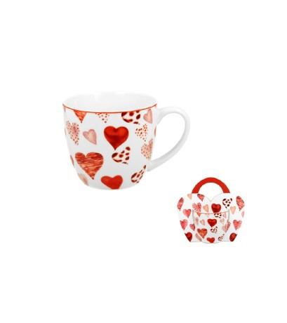 family bögre porcelán 460ml szív vegyes