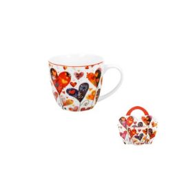 Family bögre porcelán 460ml szív népi