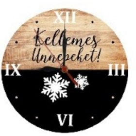   Family ceas de perete-de Crăciun decorațiune - sărbători fericite! 28cm