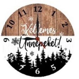   Family ceas de perete-de Crăciun decorațiune - sărbători fericite! 28cm