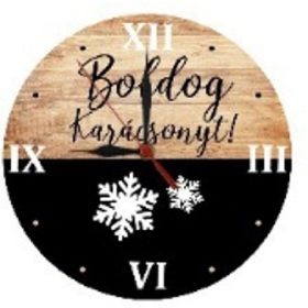   Family ceas de perete-de Crăciun decorațiune - Crăciun fericit! 28cm