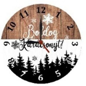   Family ceas de perete-de Crăciun decorațiune - Crăciun fericit! 28cm