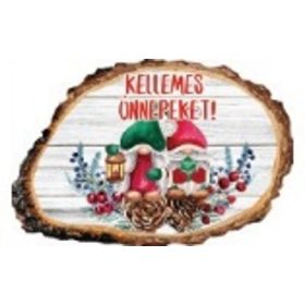   Family magnet de Crăciun decorațiuneval - sărbători fericite 10x9cm