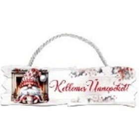 Family tablă lemn - 35x10cm - sărbători fericite