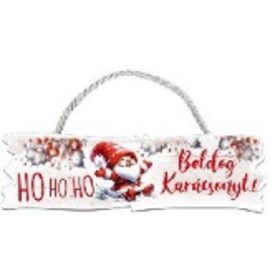 Family tablă lemn - 35x10cm - Crăciun fericit