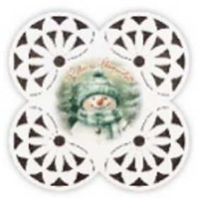 Family lemn suport - 19x19cm - sărbători fericite