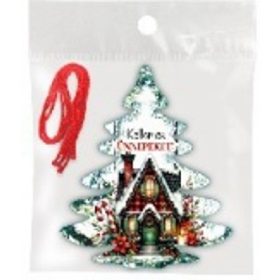   Family lemn brad de Crăciun ornament - 3 buc - 9x11cm - sărbători fericite