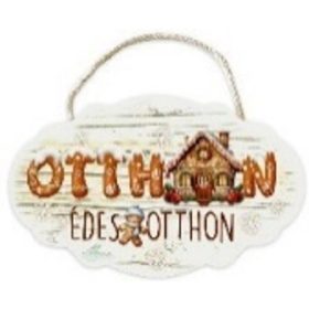   Family tablă de agățat lemn - 24x15cm - otthon edes otthon