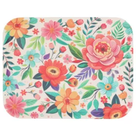 TÁLCA MŰA. 36,5X28,5X1,5CM VIRÁG MINTA DISPL:12DB