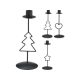 Family suport pentru lumânare pastilă metal 8x8x21cm negru
