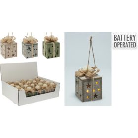   Family de Crăciun decor cutie cadou ledes 6x6x8,5cm 3 modele