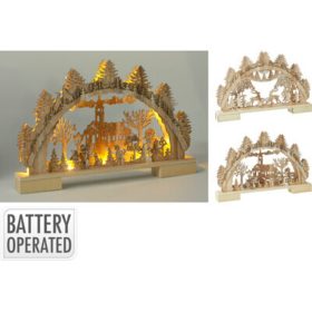 Family led de Crăciun ornament lemn 41x4x27cm 2 modele