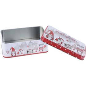 Family recipient cutie metal de Crăciun 16x10x6cm