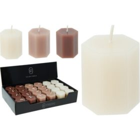   Family hatszögös oszloplumânare, 4x4x5cm, 60 gr. 3 culoare: cremă, maro deschis, maro