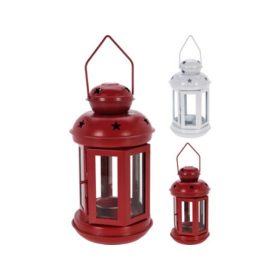   Family lumânare pastilă suport lámpás, 11,5x11x20cm, fényes alb și matt roșu culori, csilla