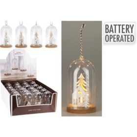   Family sticlăkupola led-es cu cuier,7x7x13cm, 70 grame, 4 dizájn, culoare: alb și termés