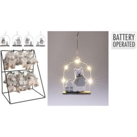   Family jegesmedve suspendat decorațiune led lámpákkal, 90x10x125mm, 1090 grame, 4 jegesmedve