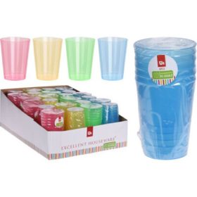 Family pahar plastic 6 buc 280ml 4 culori (24set/display)