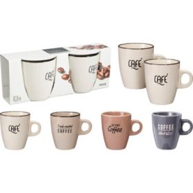 Family cană cafea stoneware 2 buc 220ml 4 modele