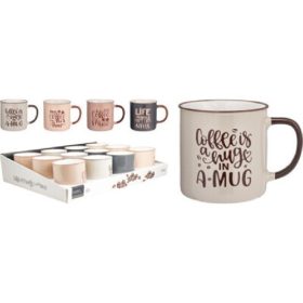 Family cană cafea stoneware 540ml 4 modele (12 buc/display)