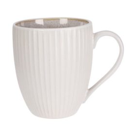 Family cană alb cu dungi stoneware 400ml