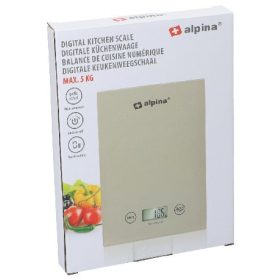 Family konyhai cântar 5kg 22x15,5x1,8cm gri alpina