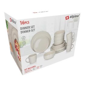   Family bolal set 16 buc ceramică cremăculoare pöttyökkel o26,5 cm farfurie o2 alpina