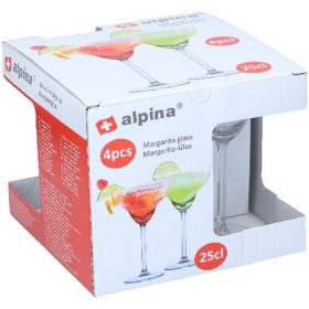   Family pahar margarita 250ml 4 buc d10,5xh17,7cm 600gr sticlă alpina