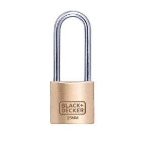   Family lakat galbenréz 25mm prelungit kengyellel 3 buc kulccsal 2,1x9,7x19,2cm black&deck