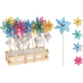   Family morișcă de vânt cu buline translucid 8,5x24cm mai multe modele culoare