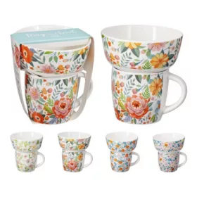TÁL 530ML ÉS BÖGRE 330ML SZETT PORCELÁN 4F.