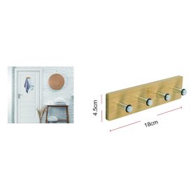 Family cuier de ușă 4 cu cârlige bambus 18x4,5cm