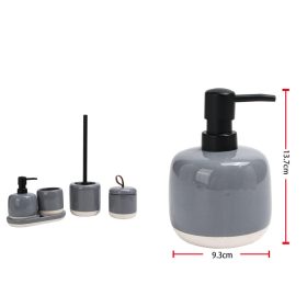 Family dozator de săpun ceramică 13,7x9,3cm gri