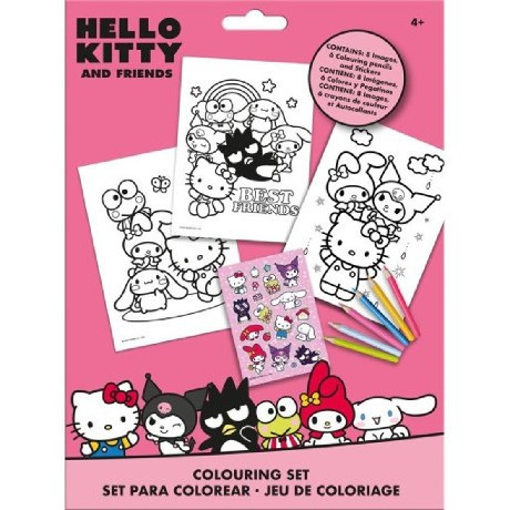 Family színező csomag matricával HELLO KITTYS