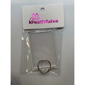   Family breloc transparent plastic dreptunghi h: 7,5cm sz: 5cm